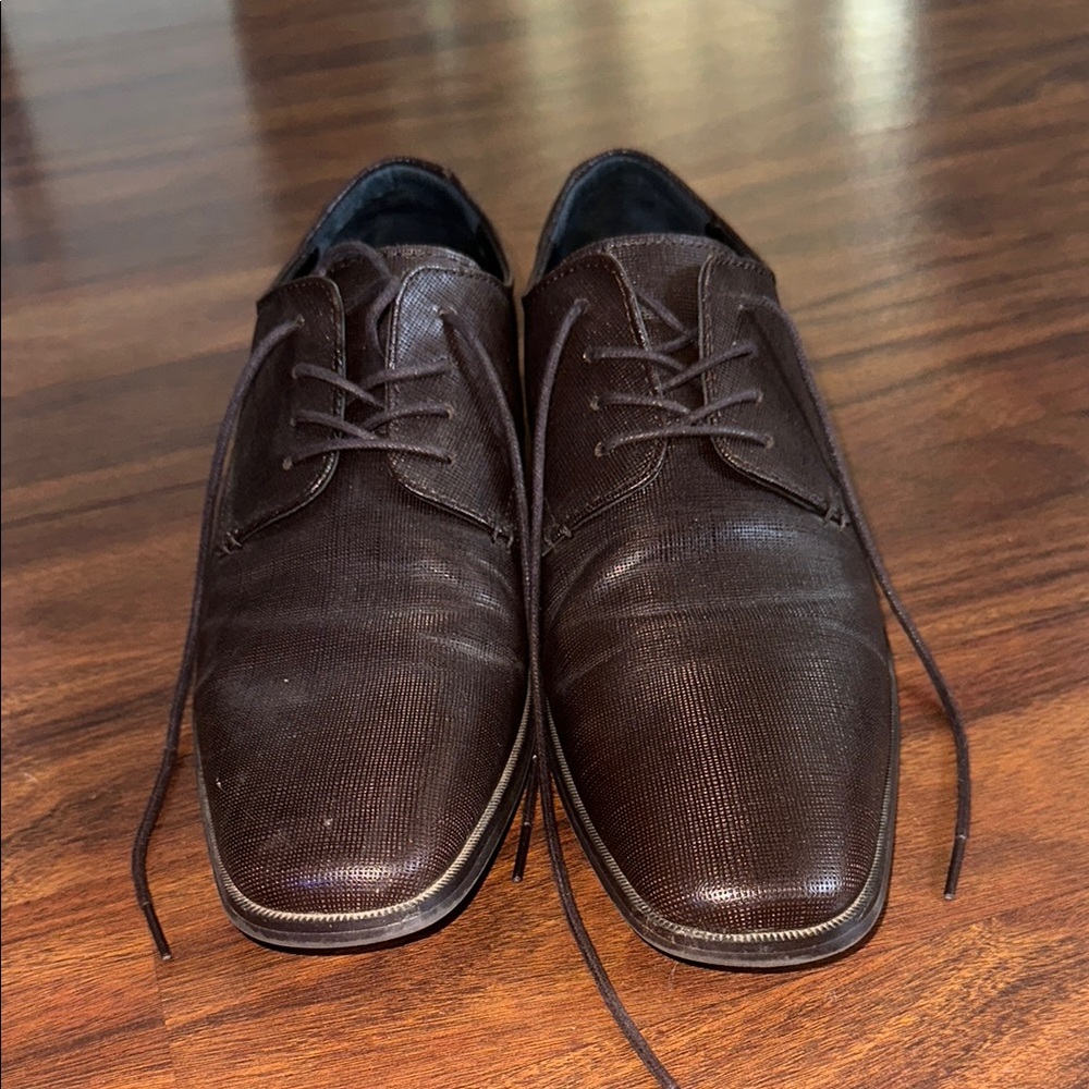Calvin Klein Brown Leather Oxford Shoes